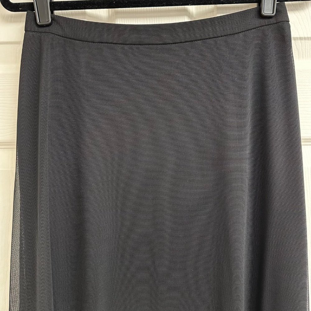 A-Line Maxi High Rise Flowy Black Sheer Womens 10 Skirt Whimsigoth Punk Formal - Picture 5 of 16